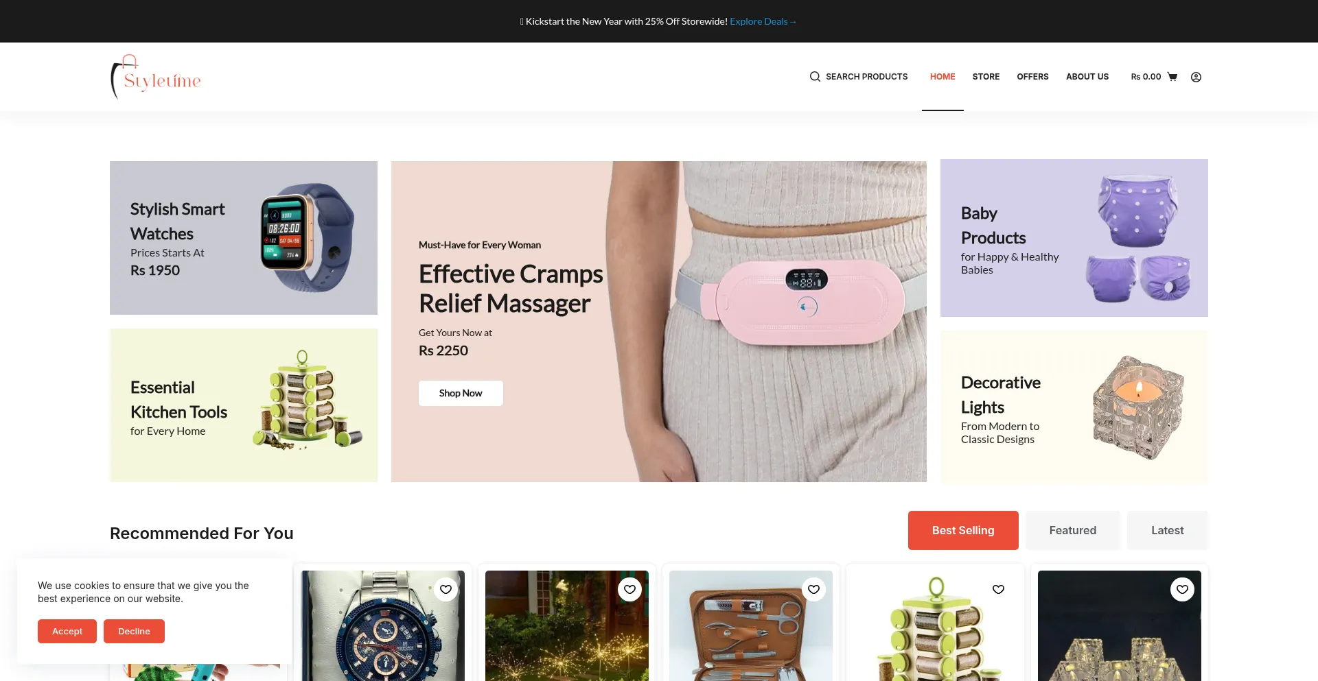 Website screenshot of Styletime.com.np