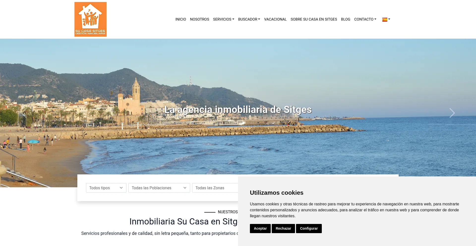 Website screenshot of Sucasasitges.es