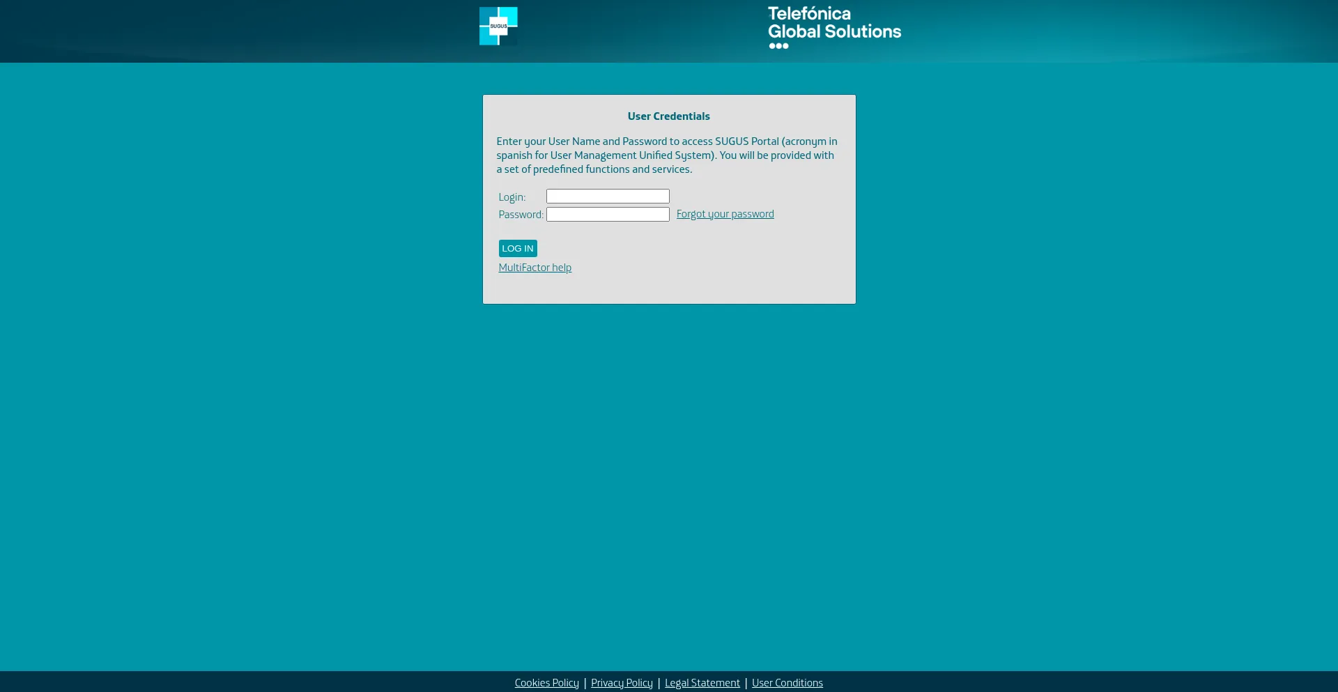 Website screenshot of Sugus.telefonica.com