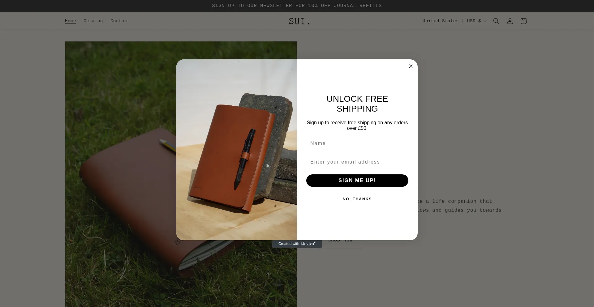 Website screenshot of Suijournals.com