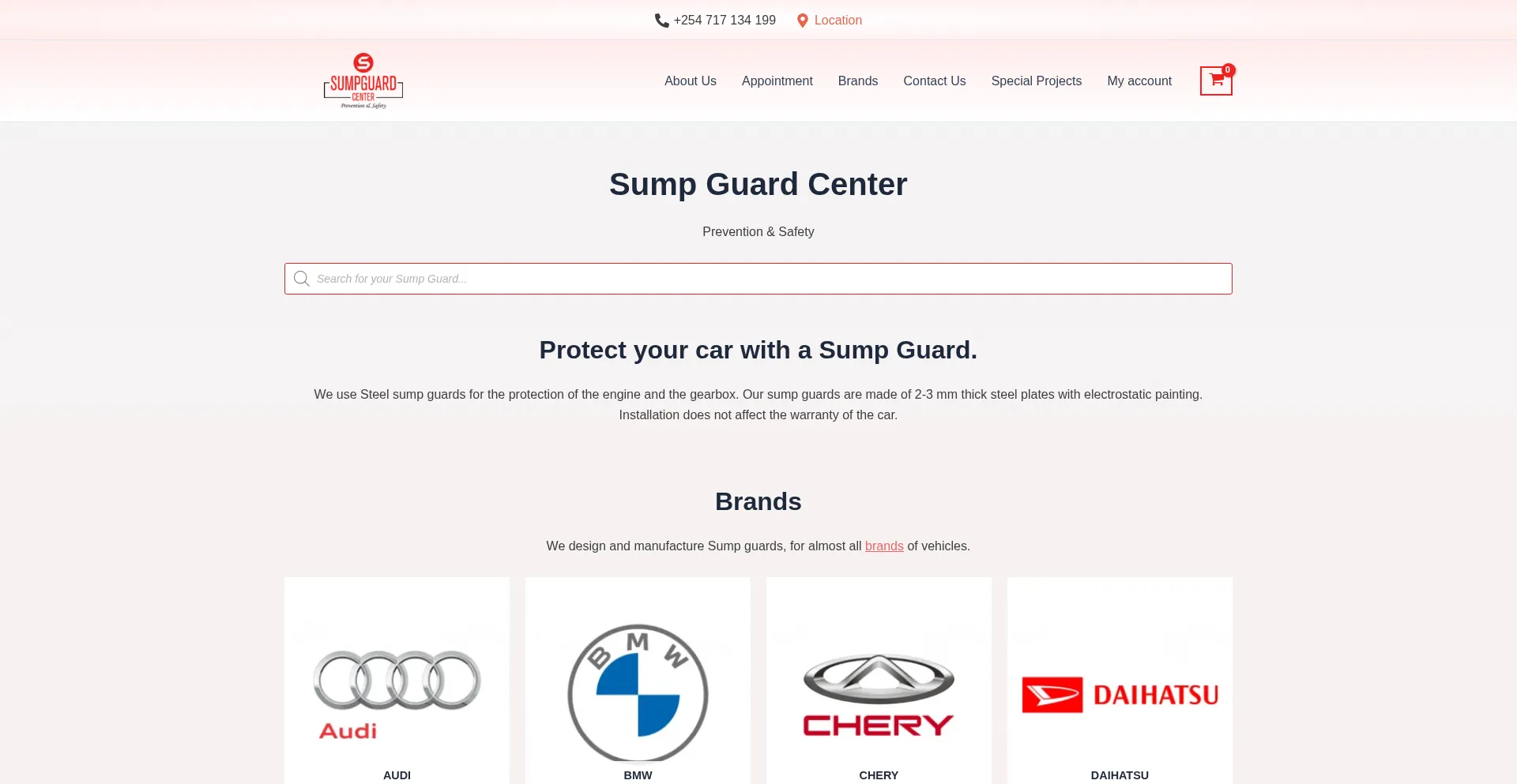 Website screenshot of Sumpguardcenter.com