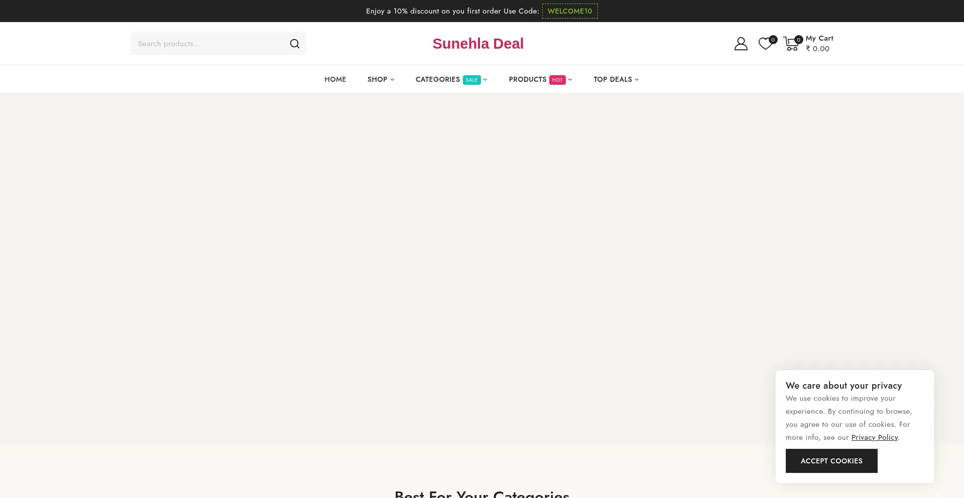 Website screenshot of Sunehladeal.com