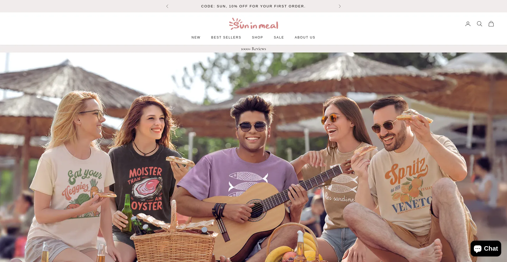 Website screenshot of Suninmeal.com