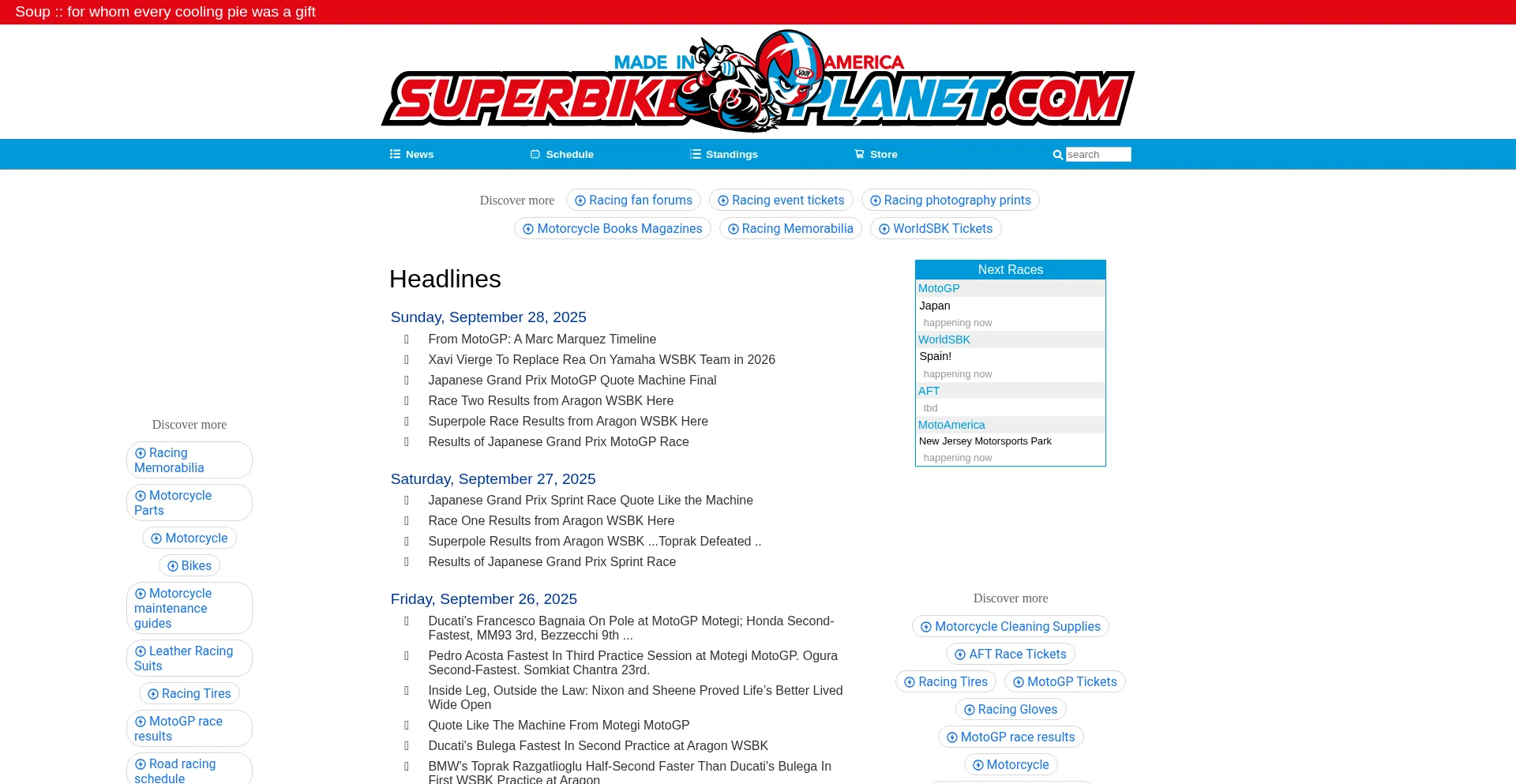 Superbikeplanet.com Screenshot