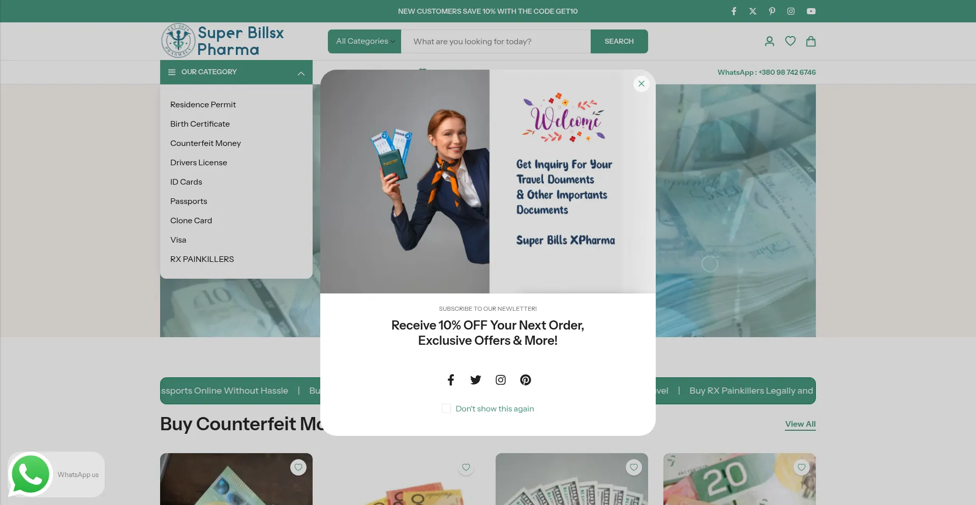 Superbillsxpharma.com Screenshot