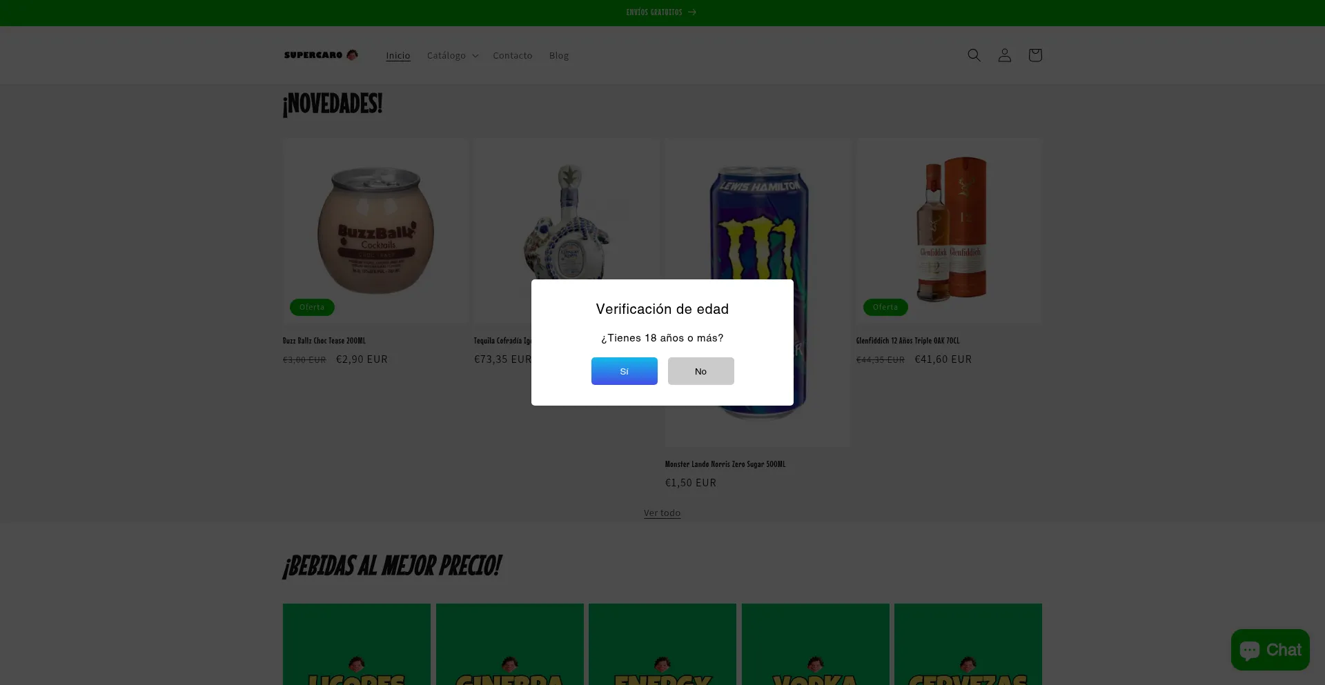Website screenshot of Supercaro.es