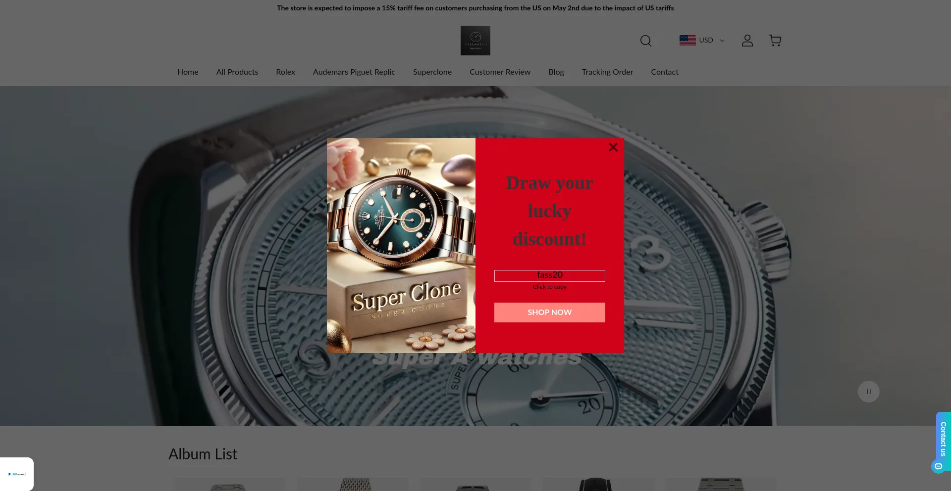 Website screenshot of Superclonefass.com