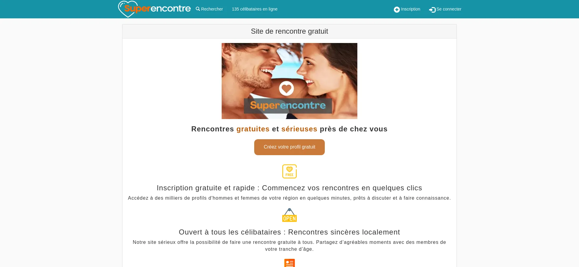 Website screenshot of Superencontre.com