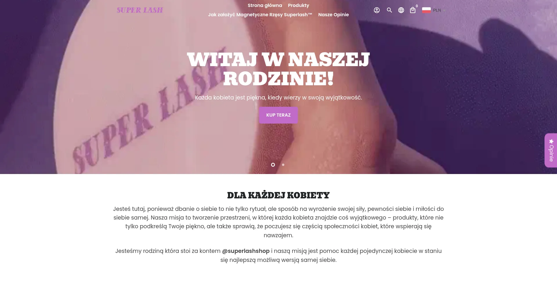 Website screenshot of Superlash.pl