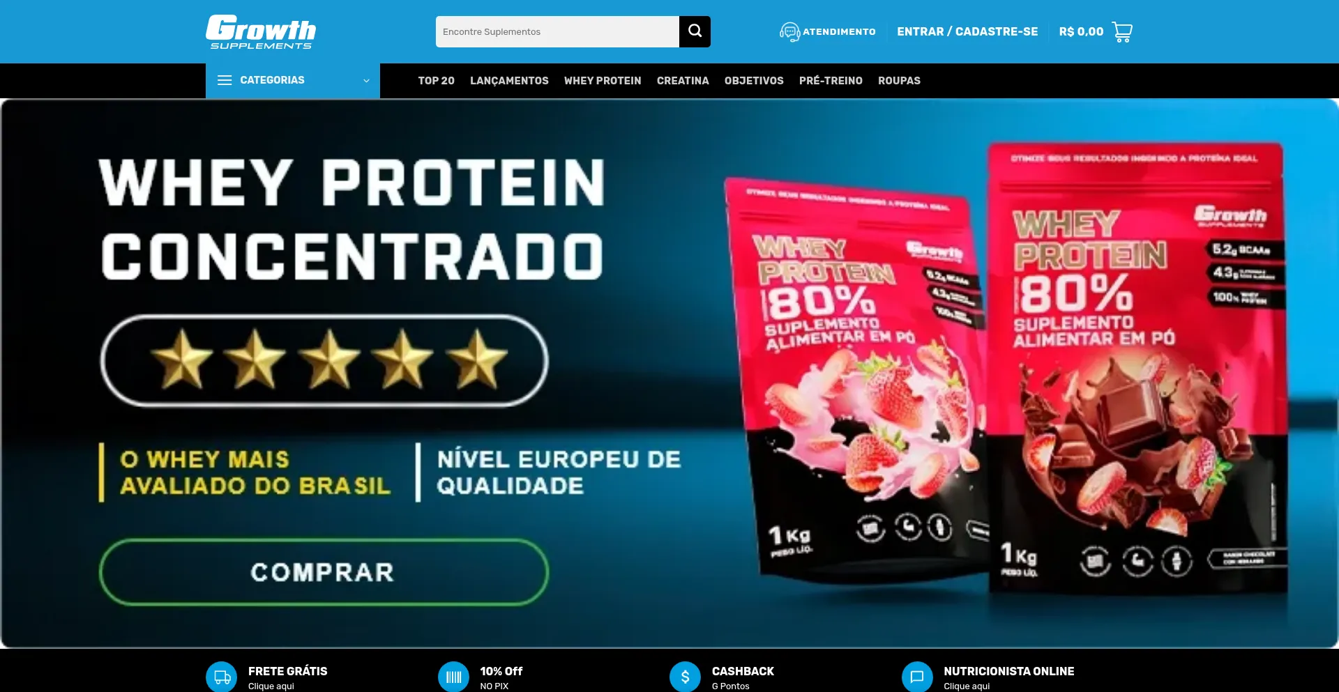 Website screenshot of Suplementsbrasil.pro