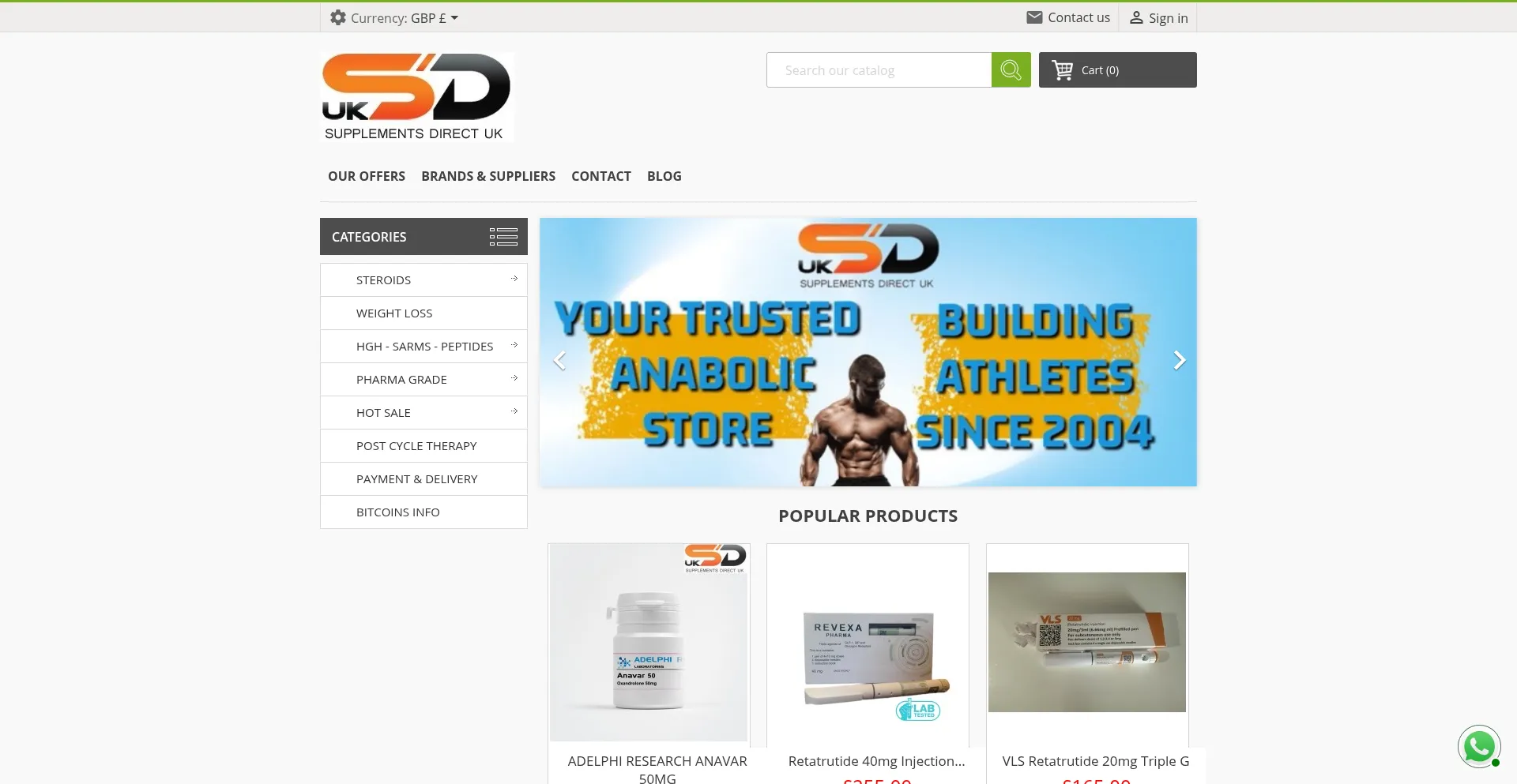 Website screenshot of Suppdirect.co