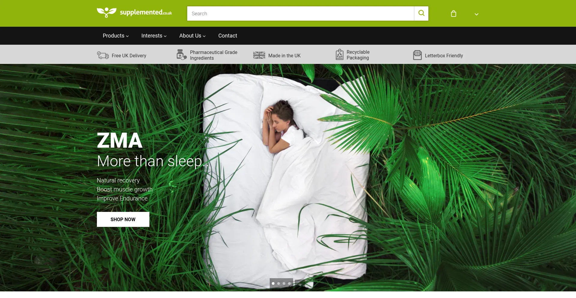 Website screenshot of Supplemented.net