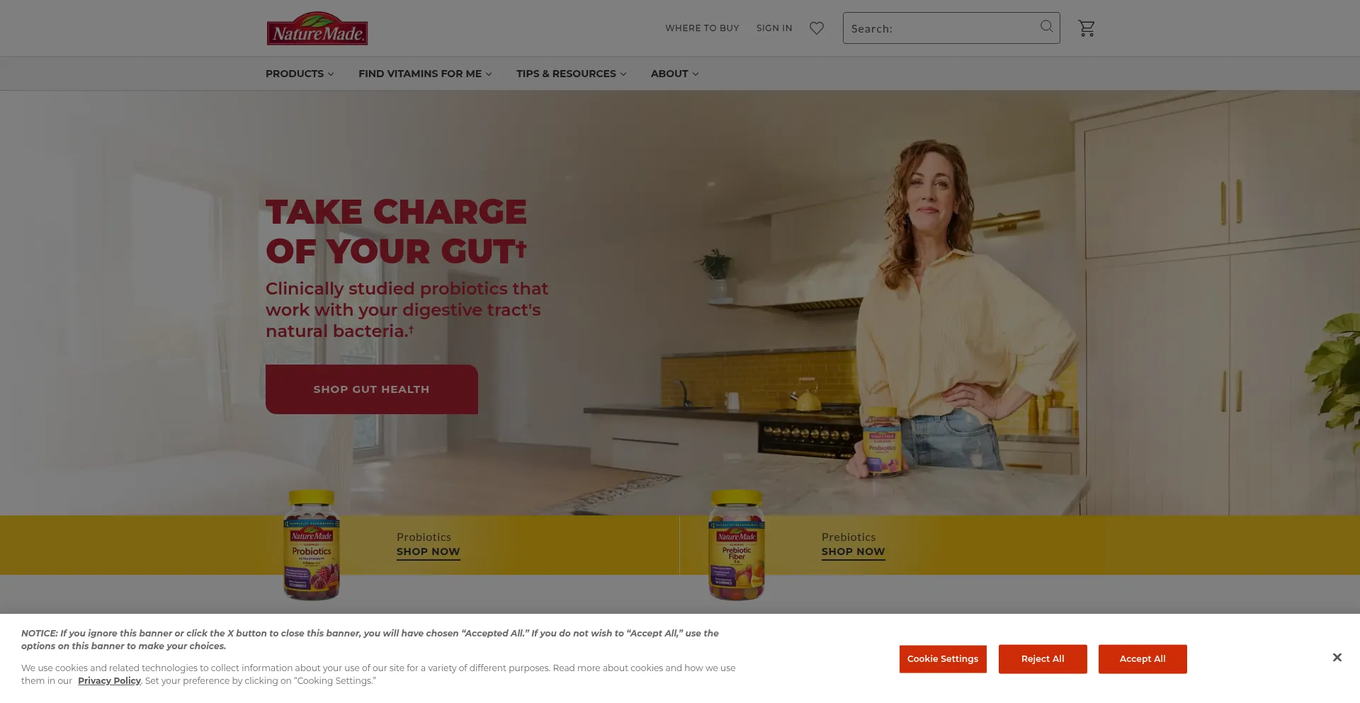 Website screenshot of Supplements.com