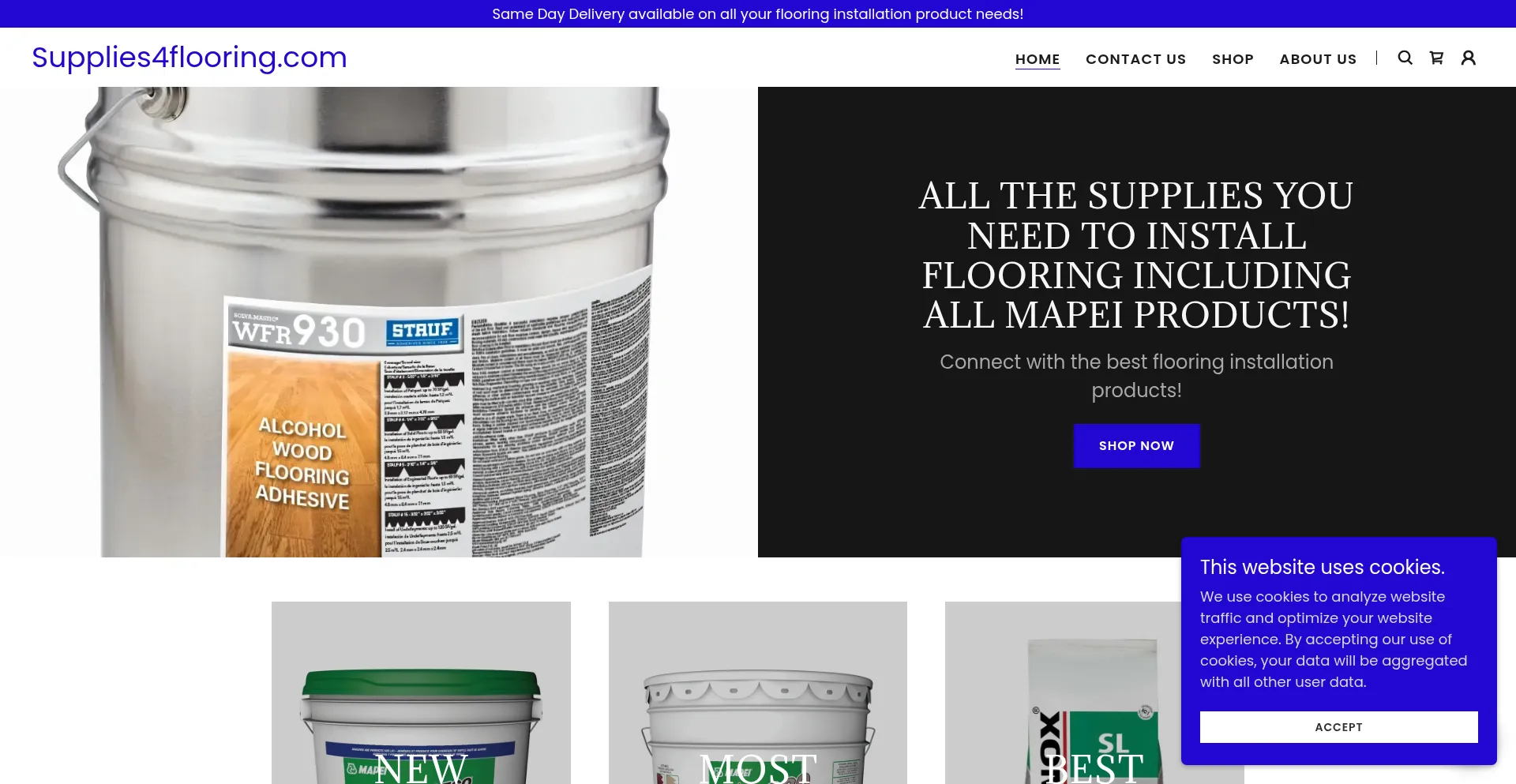 Website screenshot of Supplies4flooring.com