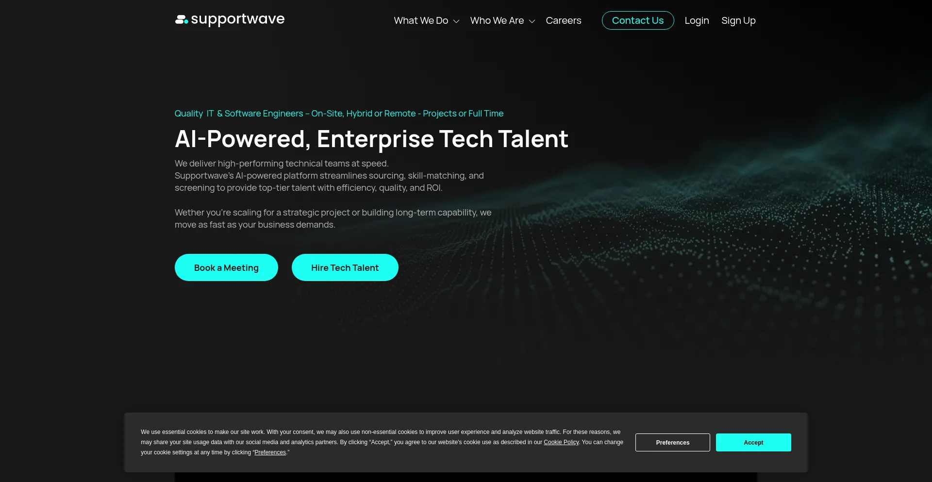Website screenshot of Supportwave.com
