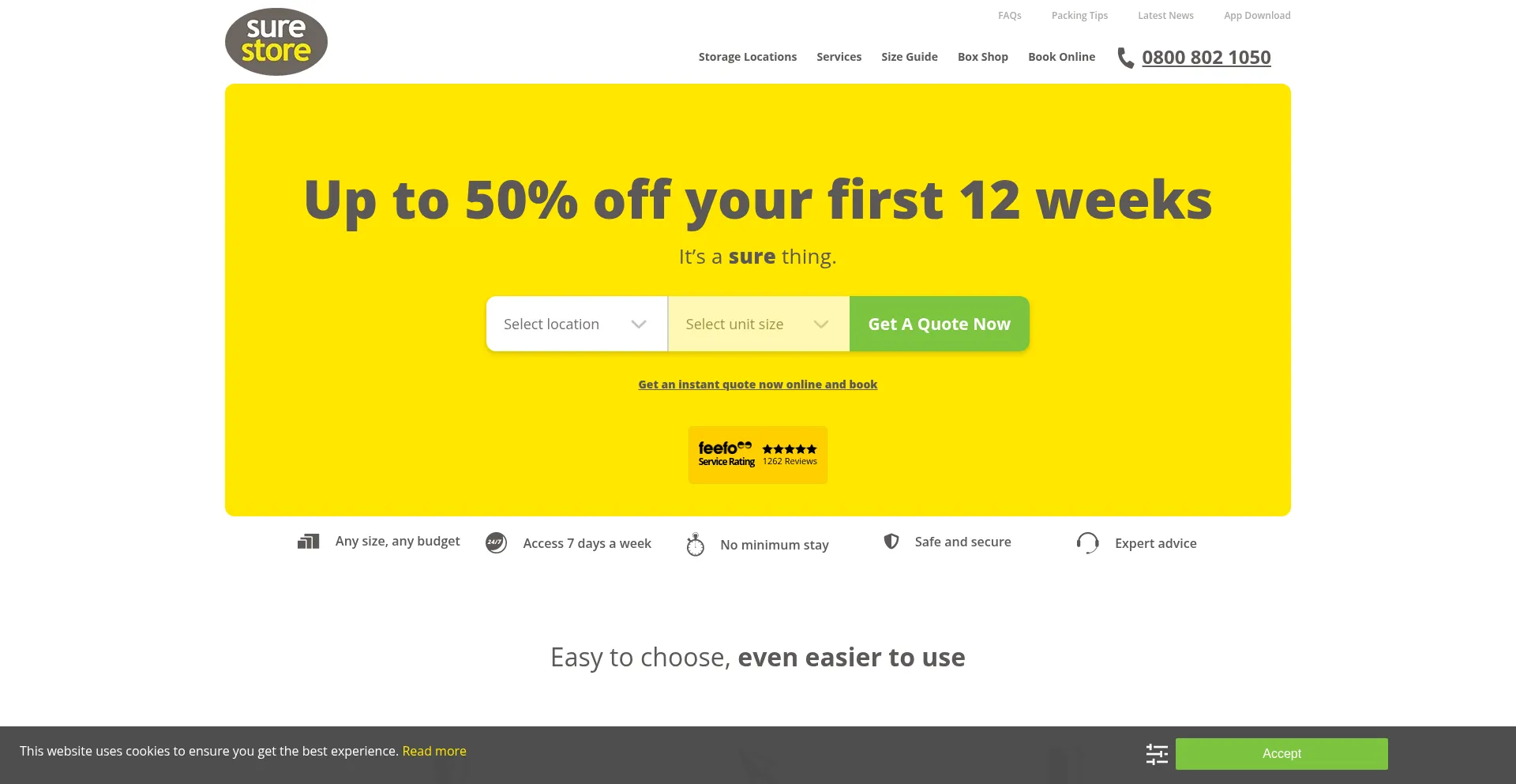 Surestore.co.uk Screenshot