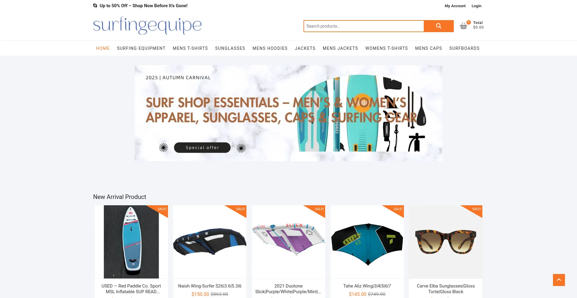 Website screenshot of Surfingequipe.com