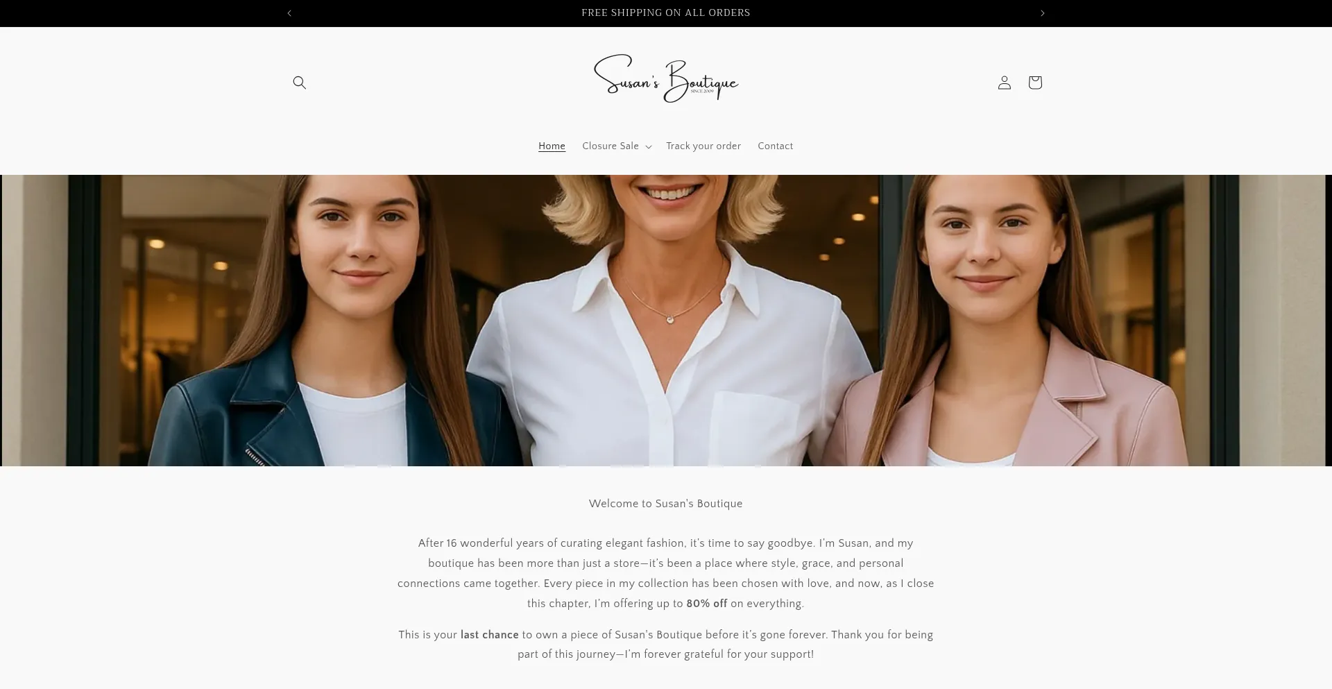 Website screenshot of Susansbags.com
