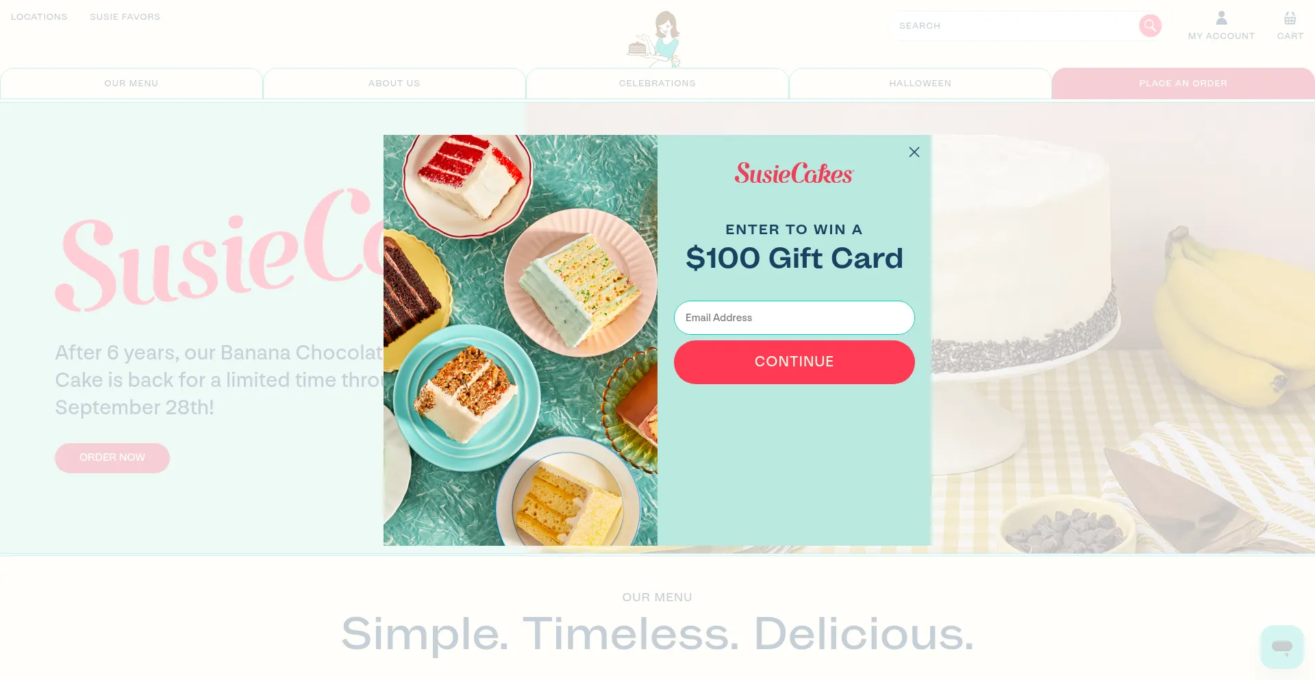 Susiecakes.com Screenshot
