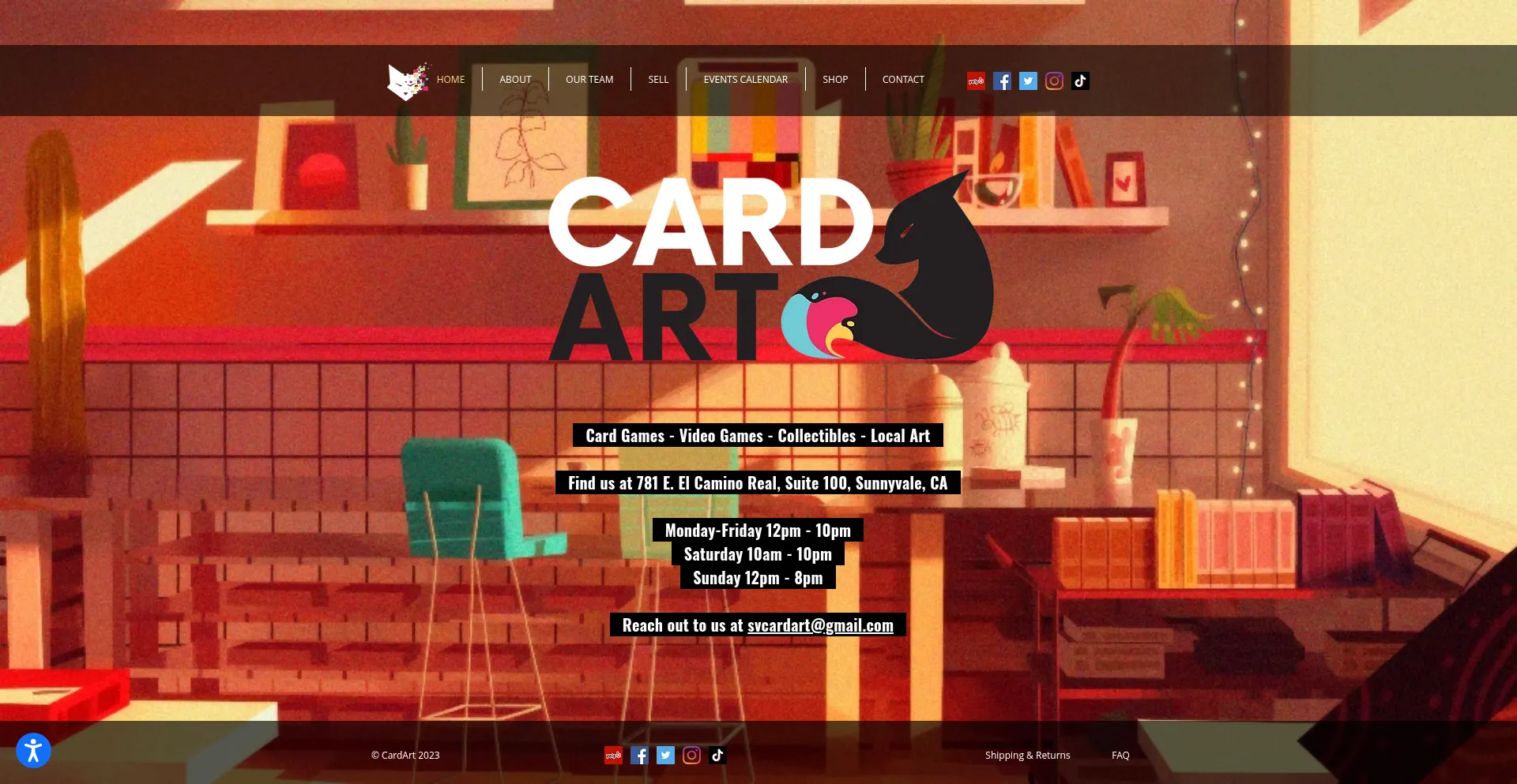 Website screenshot of Svcardart.com