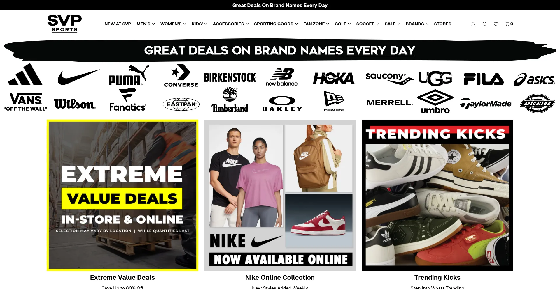 Website screenshot of Svpsports.ca