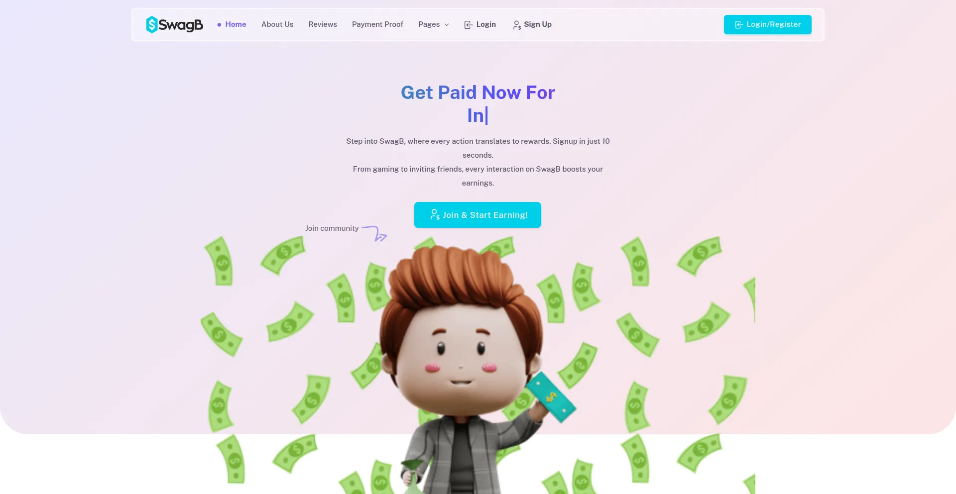 Website screenshot of Swagb.net