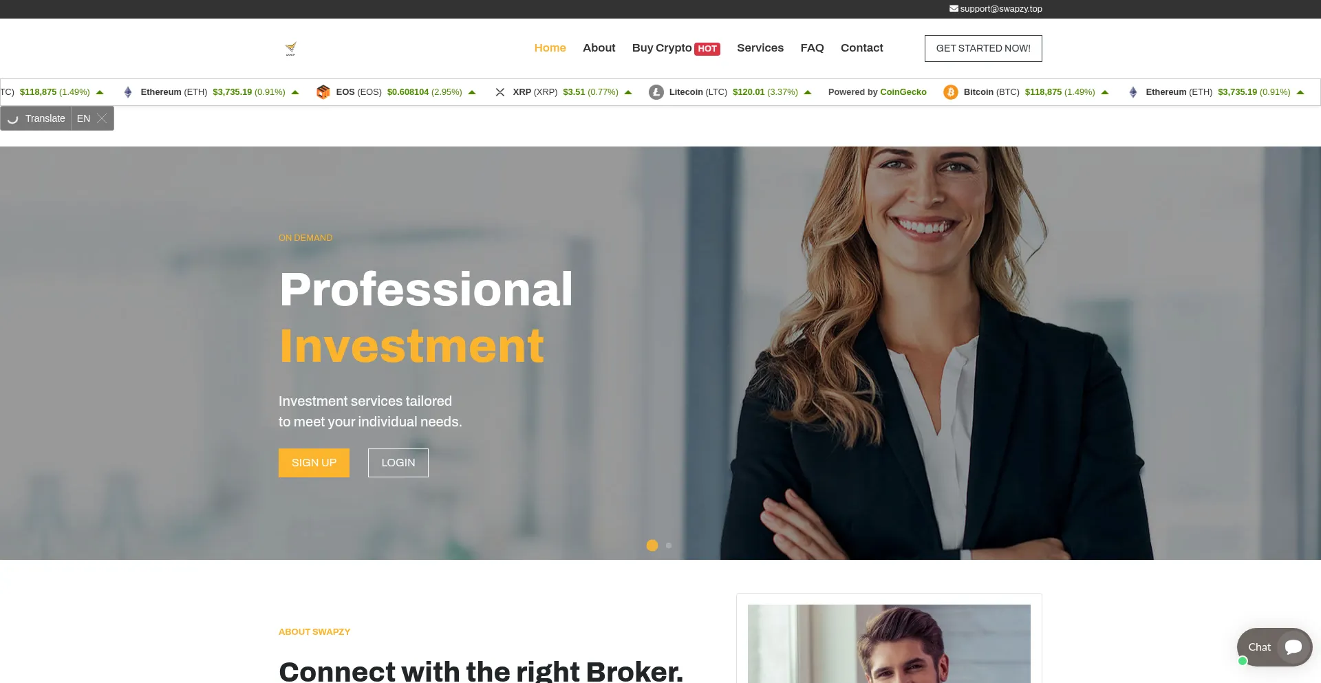 Website screenshot of Swapzy.top