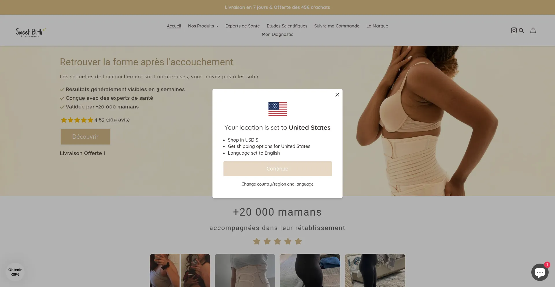 Website screenshot of Sweetbirth.net
