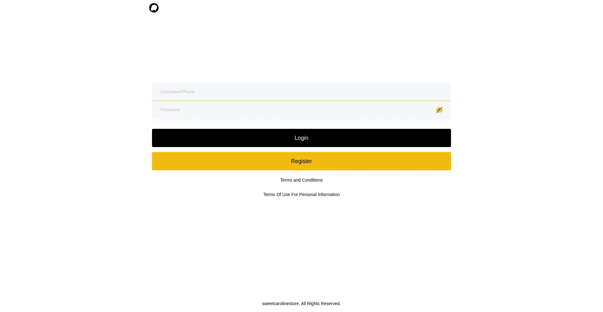 Website screenshot of Sweetcarolinestore.top