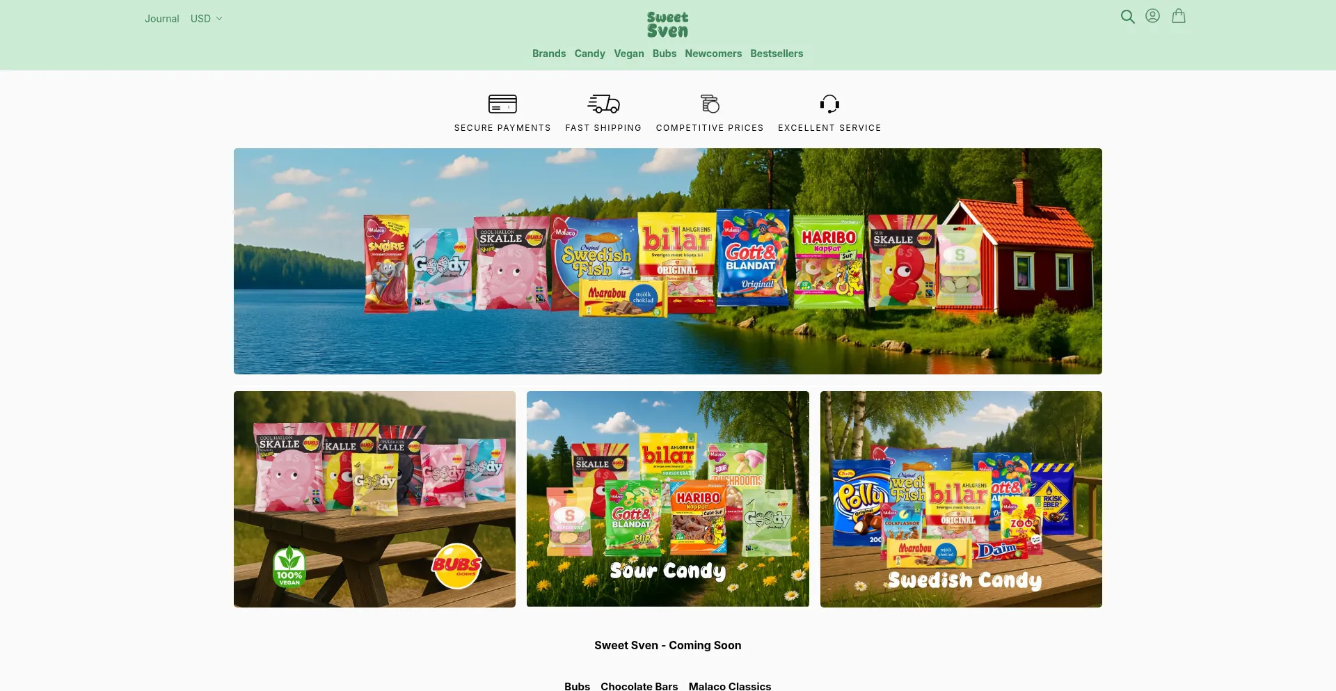 Website screenshot of Sweetsven.com