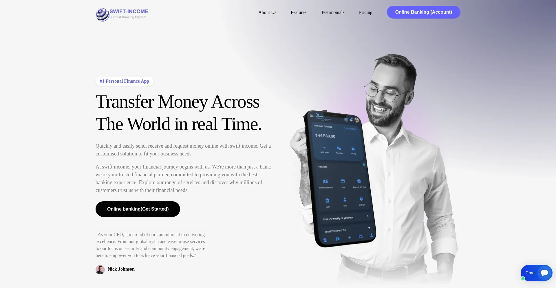 Website screenshot of Swift-income.com
