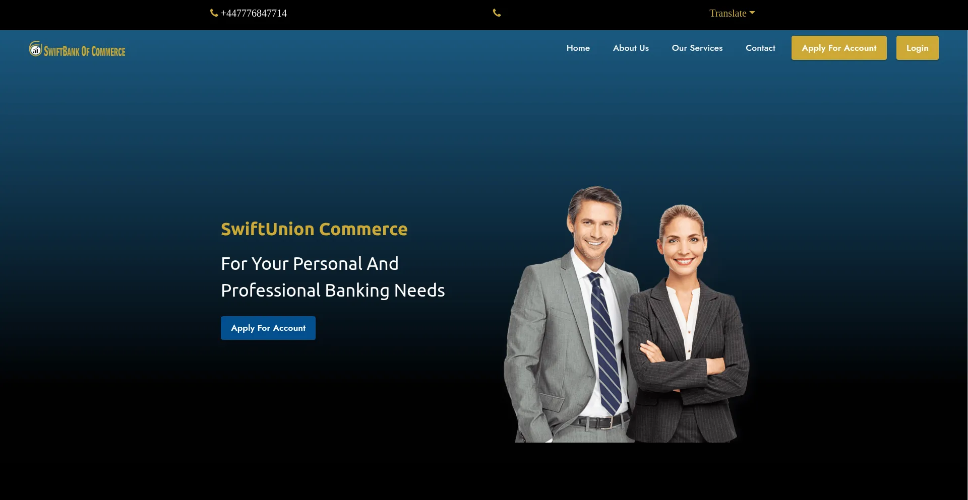 Website screenshot of Swiftunioncommerce.com