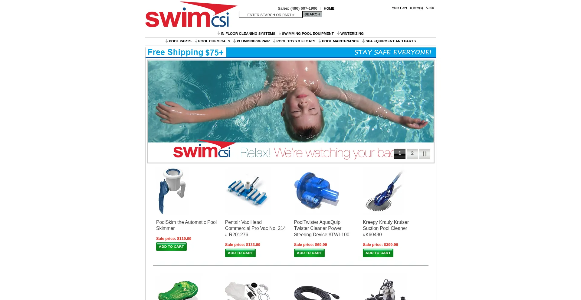 Website screenshot of Swimcsi.com