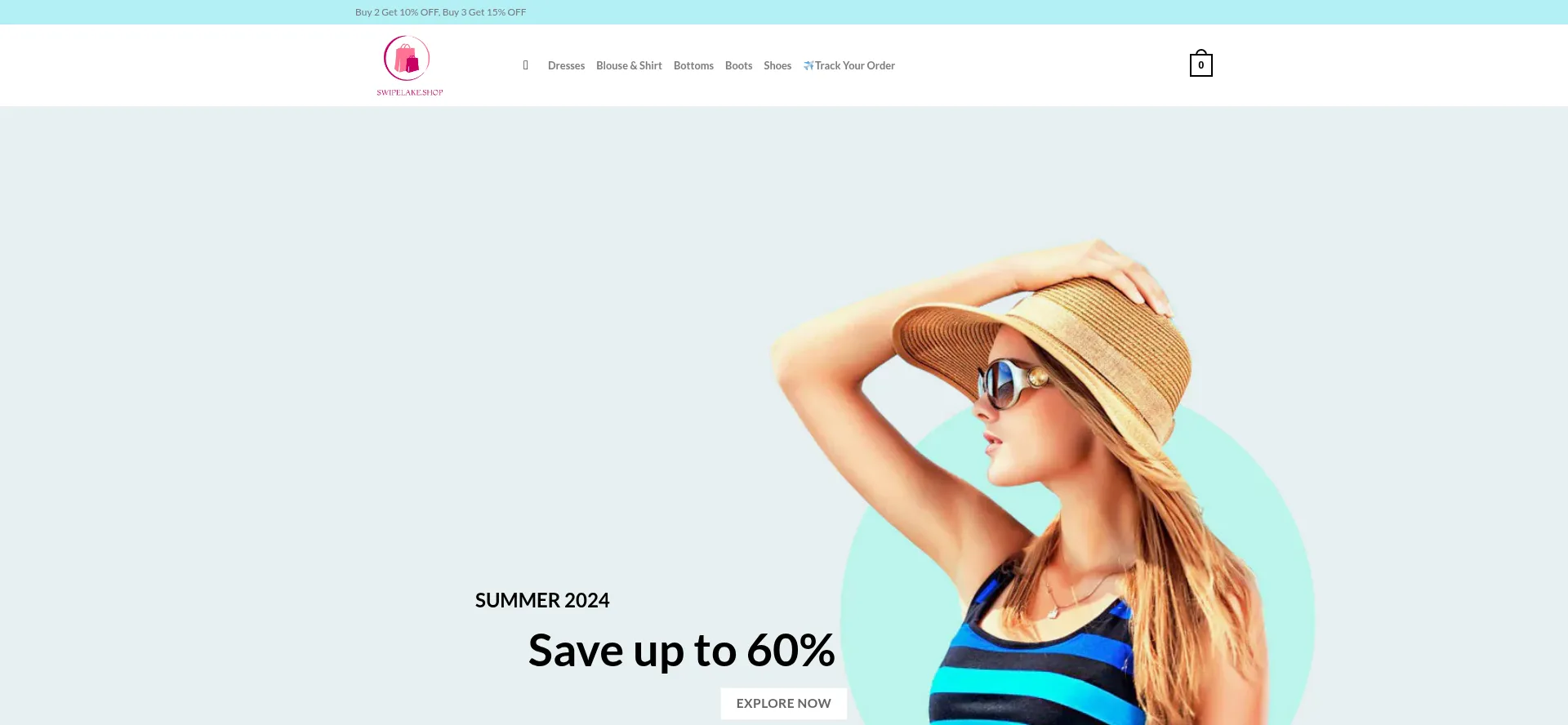 Website screenshot of Swipelake.shop