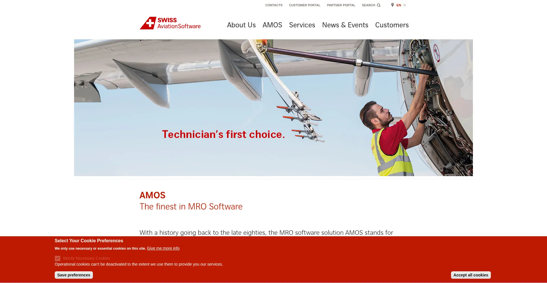 Website screenshot of Swiss-as.com