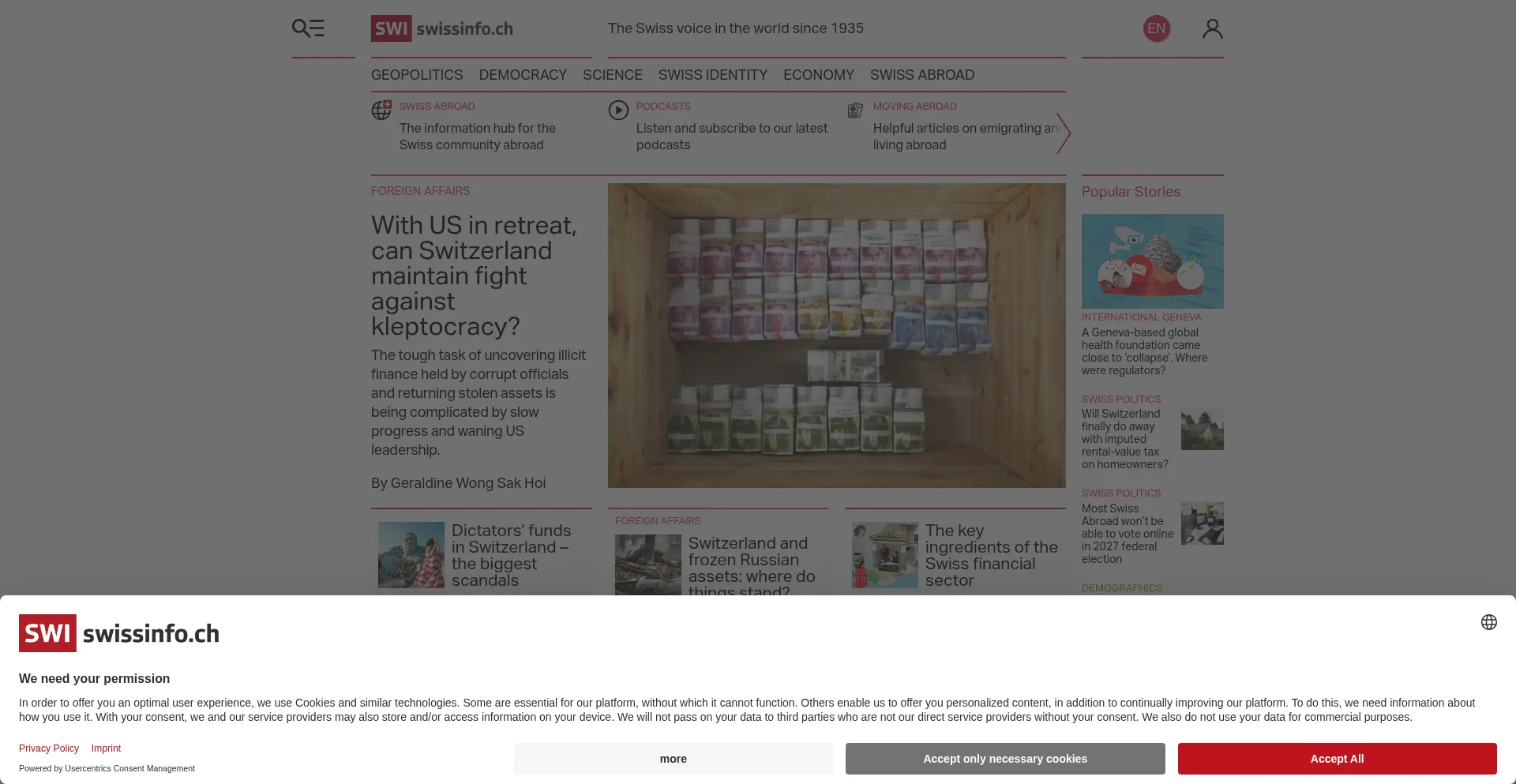 ¿És Seguro y Confiable Swissinfo.ch?