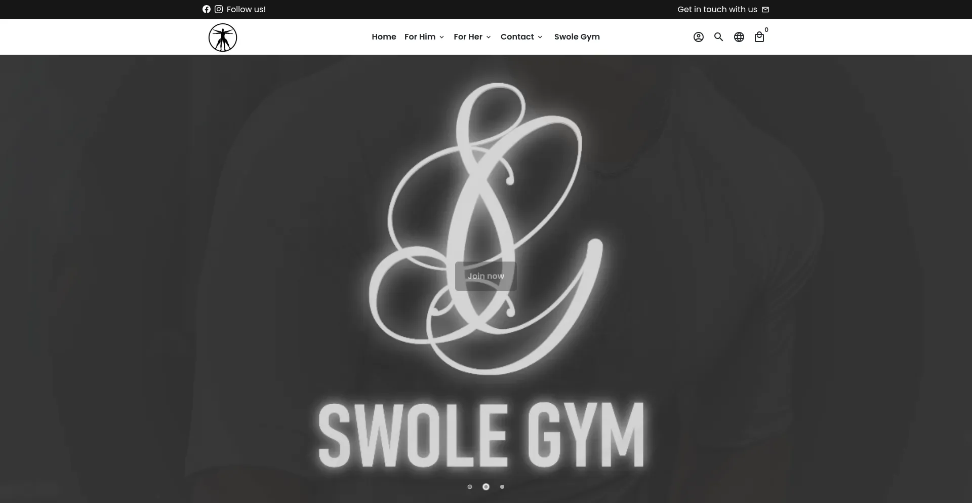 Website screenshot of Swolegymclothing.com