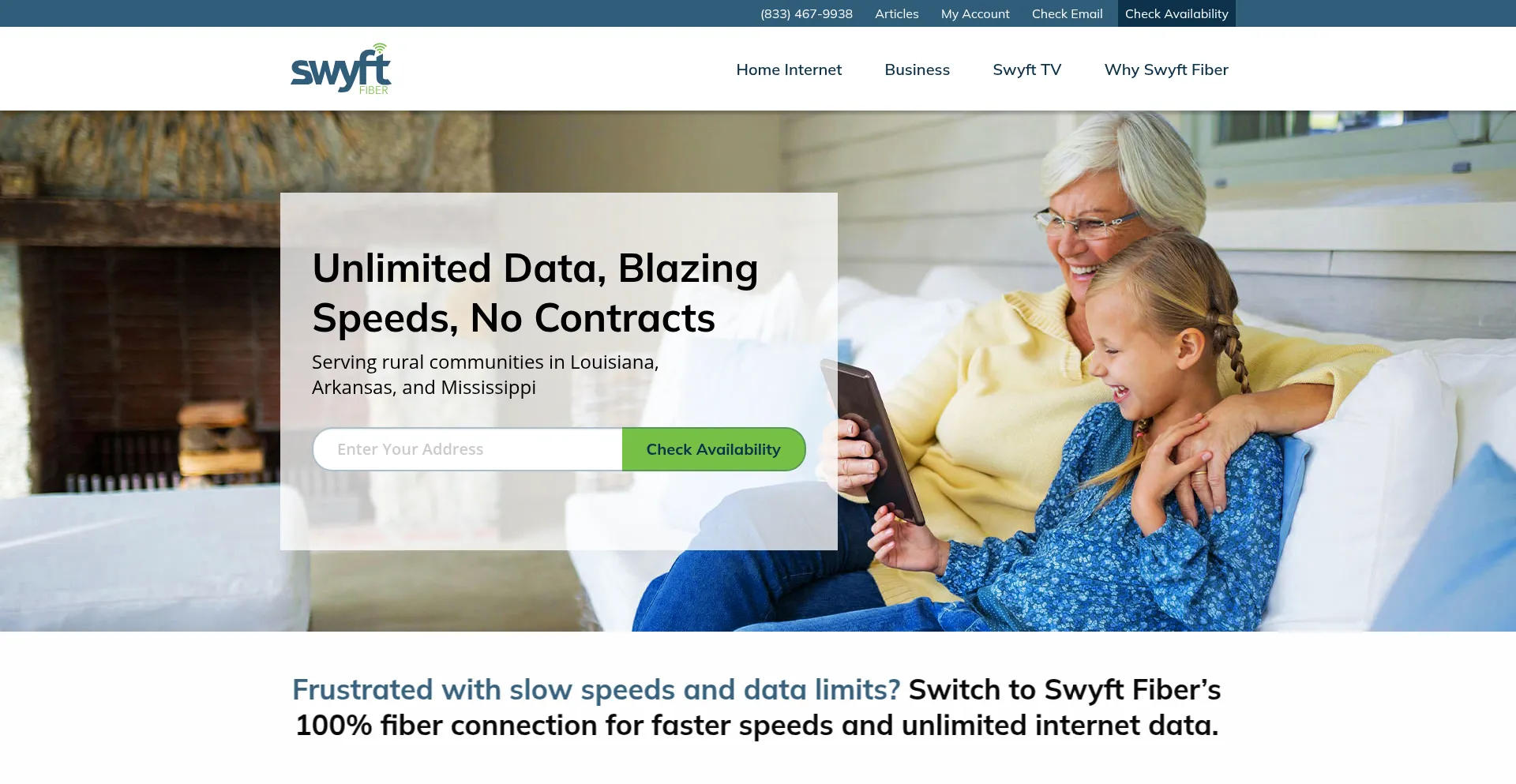 Website screenshot of Swyftconnect.com