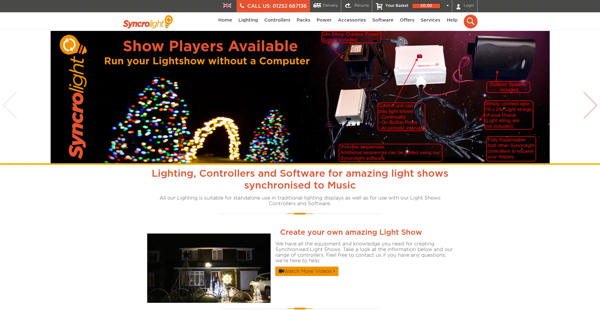 Website screenshot of Syncrolight.co.uk