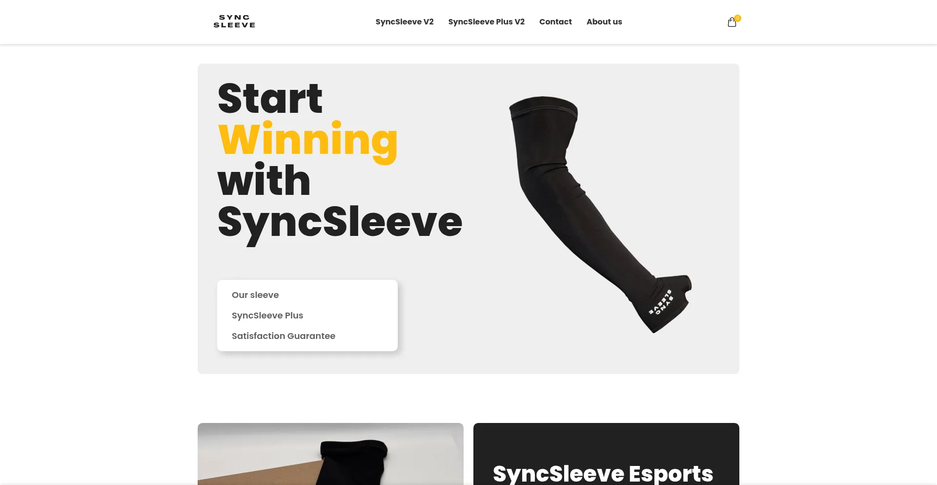 Website screenshot of Syncsleeve.com