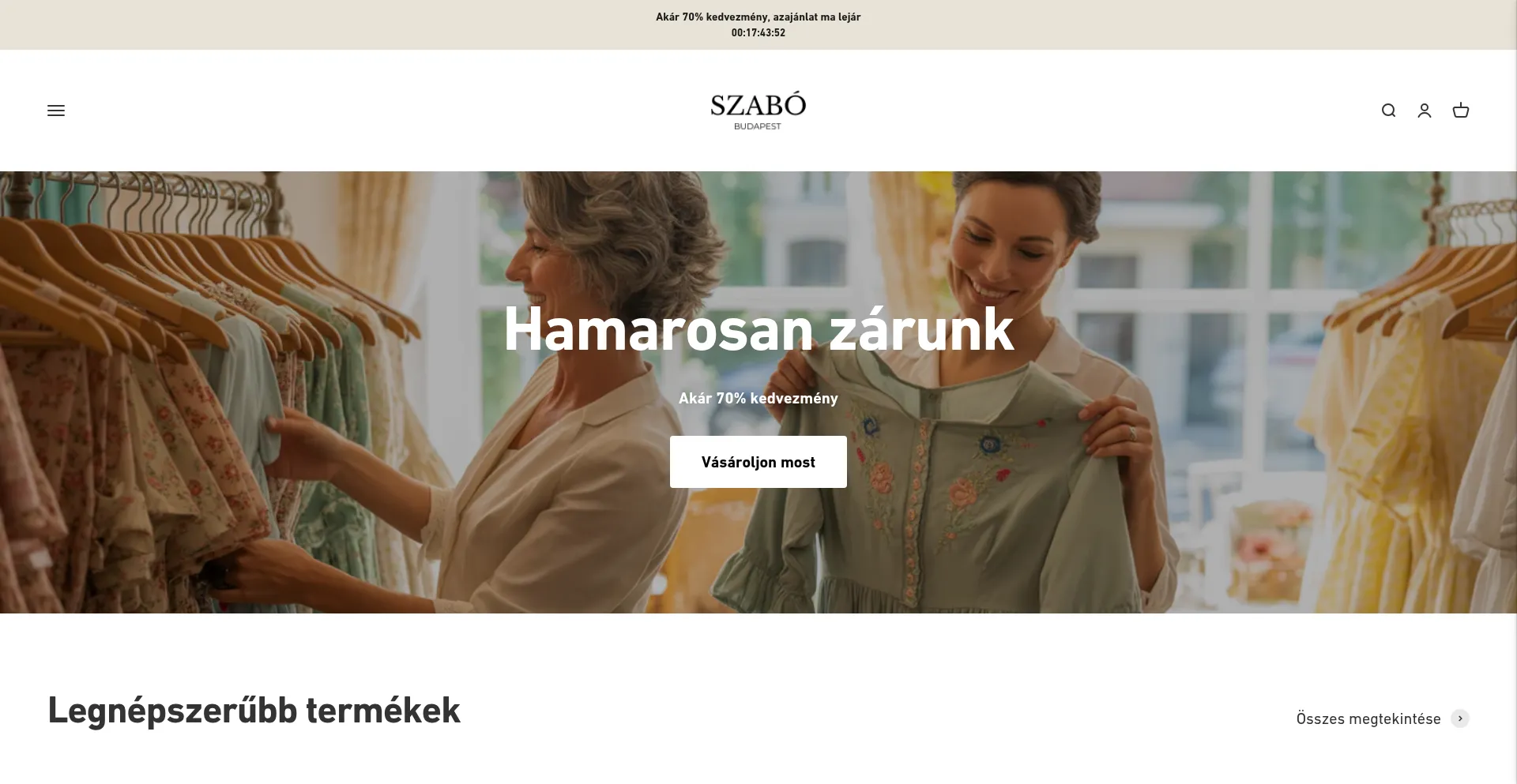 Website screenshot of Szabo-budapest.com