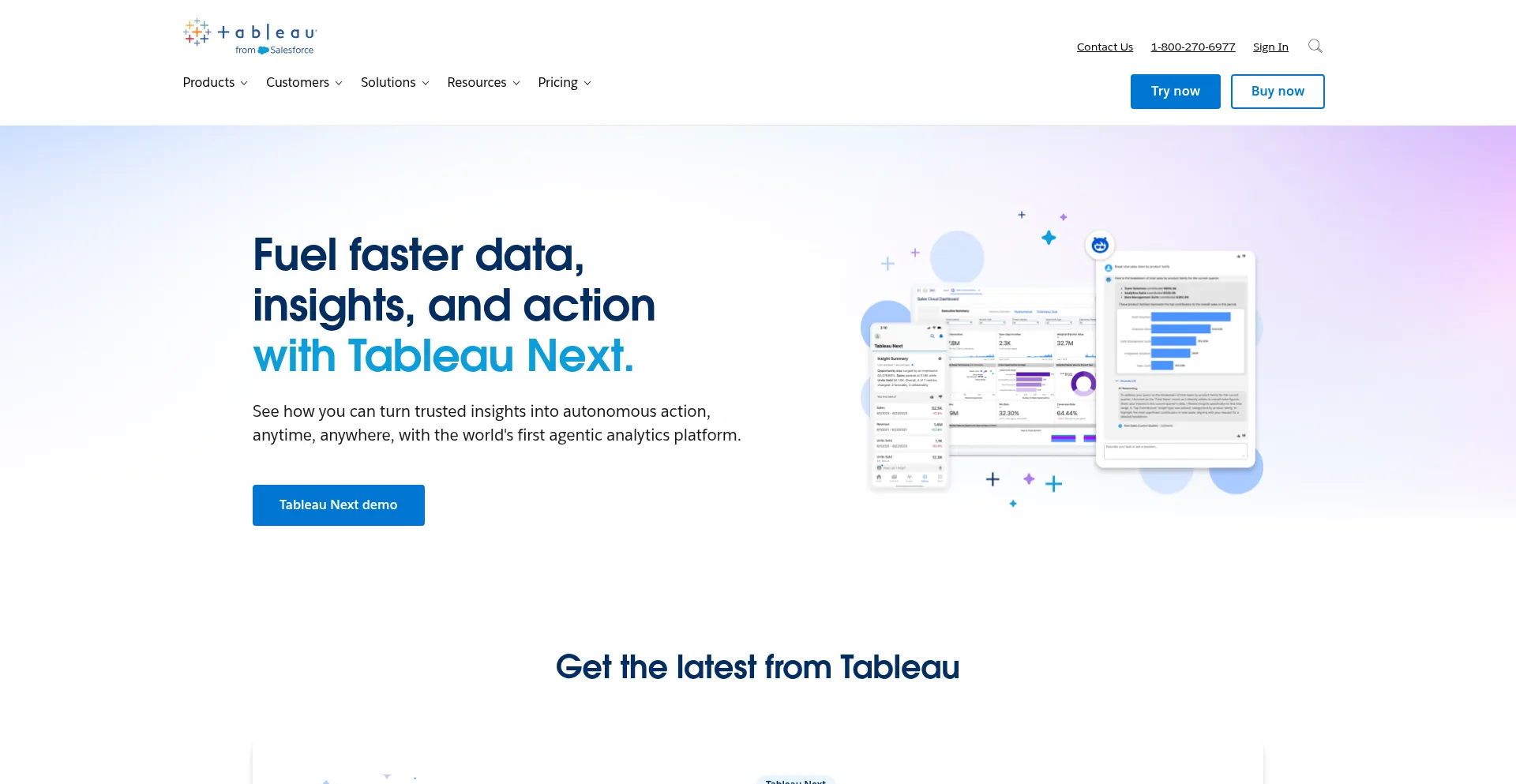 Website screenshot of Tableau.com