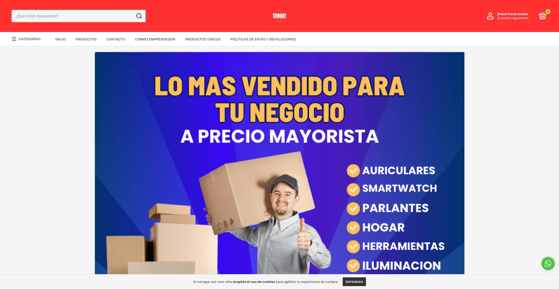 Website screenshot of Taimat.shop