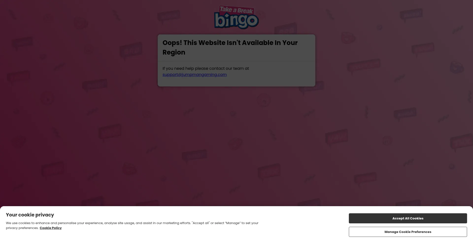 Takeabreakbingo.co.uk Screenshot