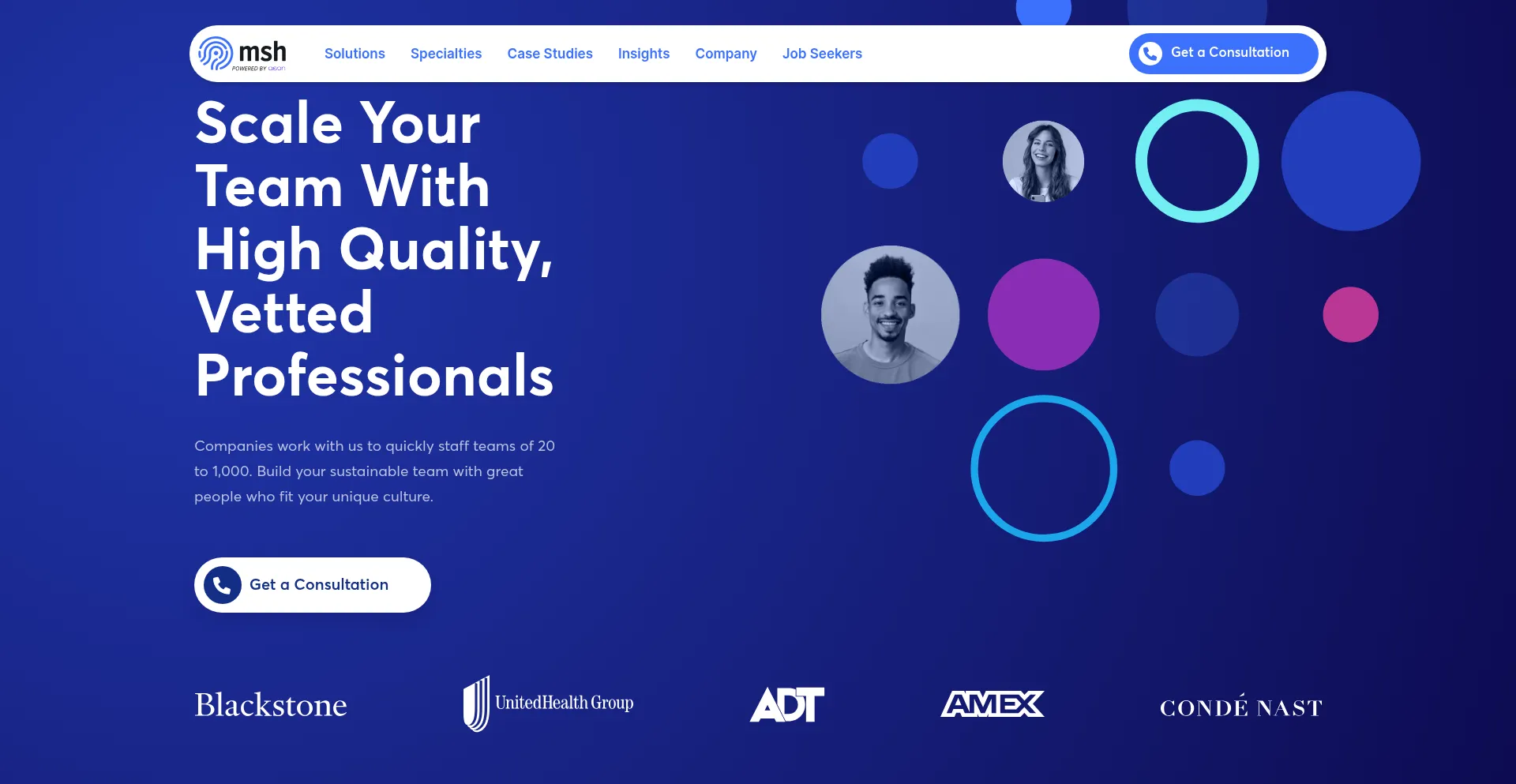 Website screenshot of Talentmsh.com