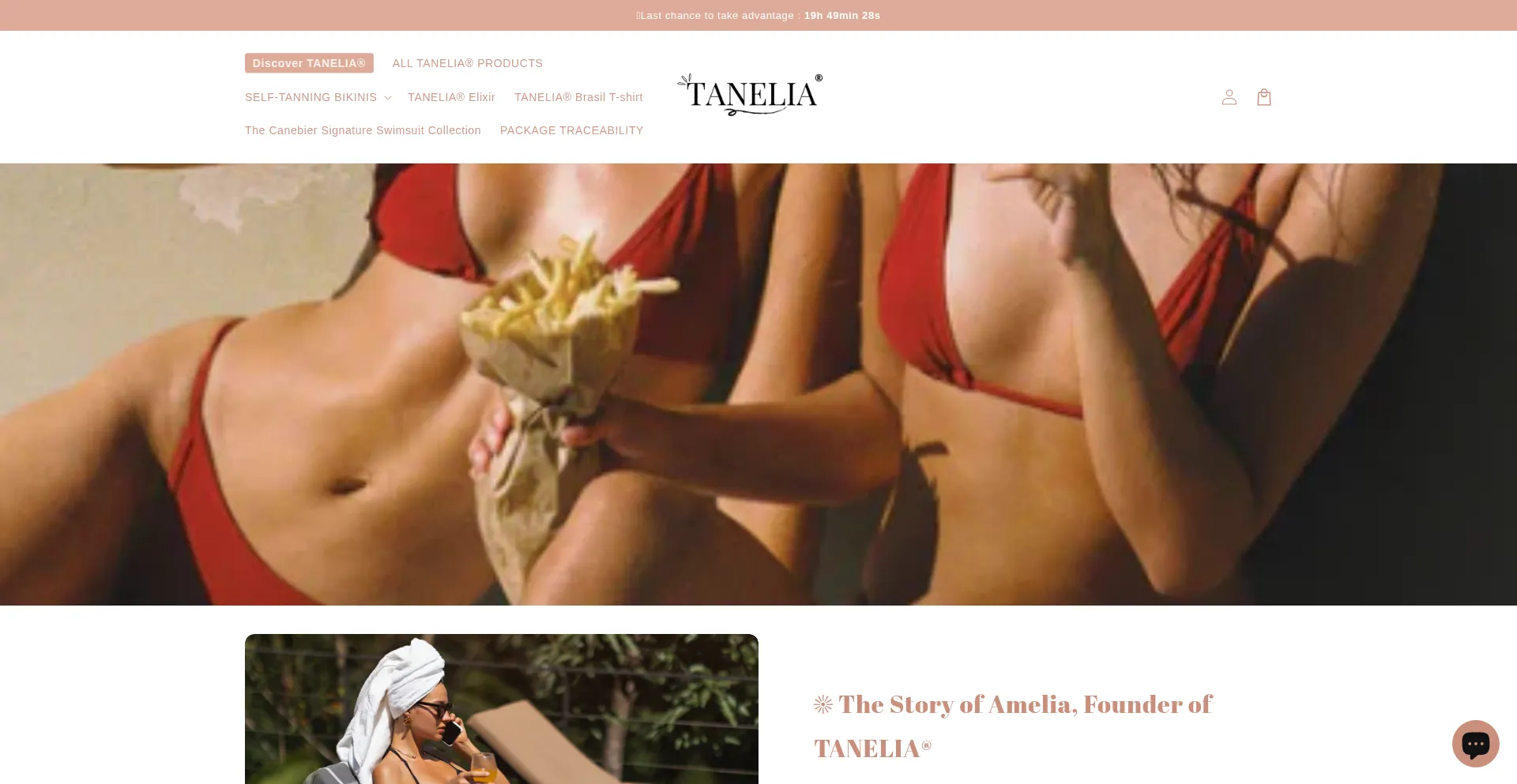Website screenshot of Tanelia.com