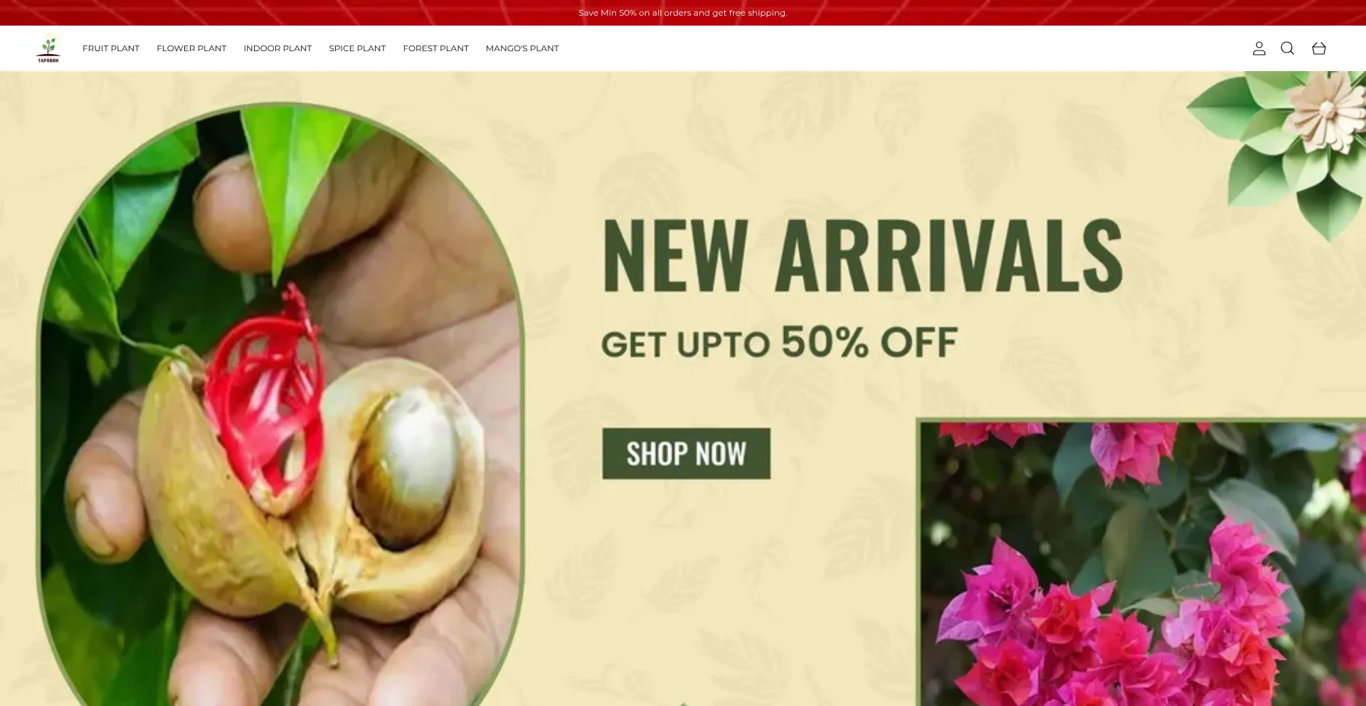 Website screenshot of Tapobon.com