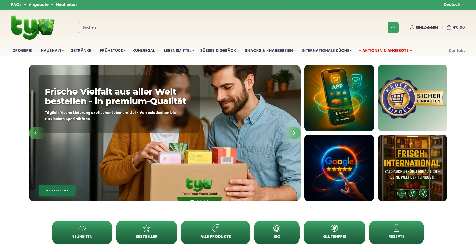 Website screenshot of Taste-your-world.de