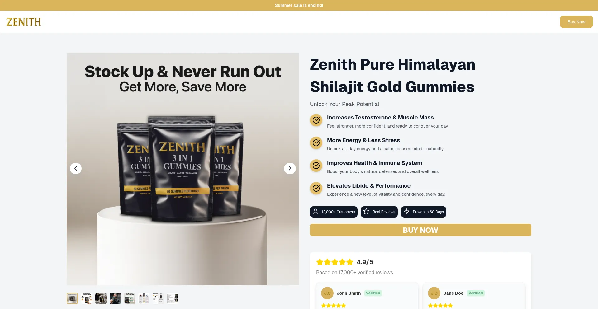 Website screenshot of Tastezenith.com