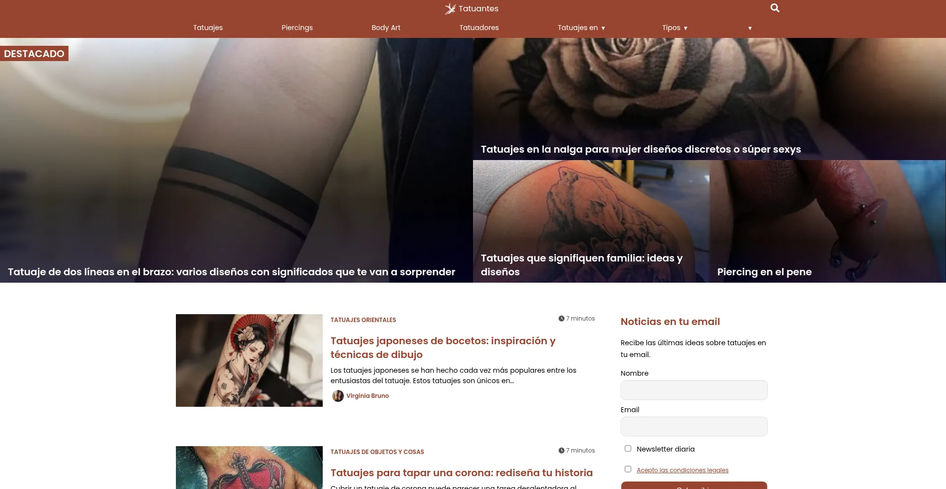 Website screenshot of Tatuantes.com